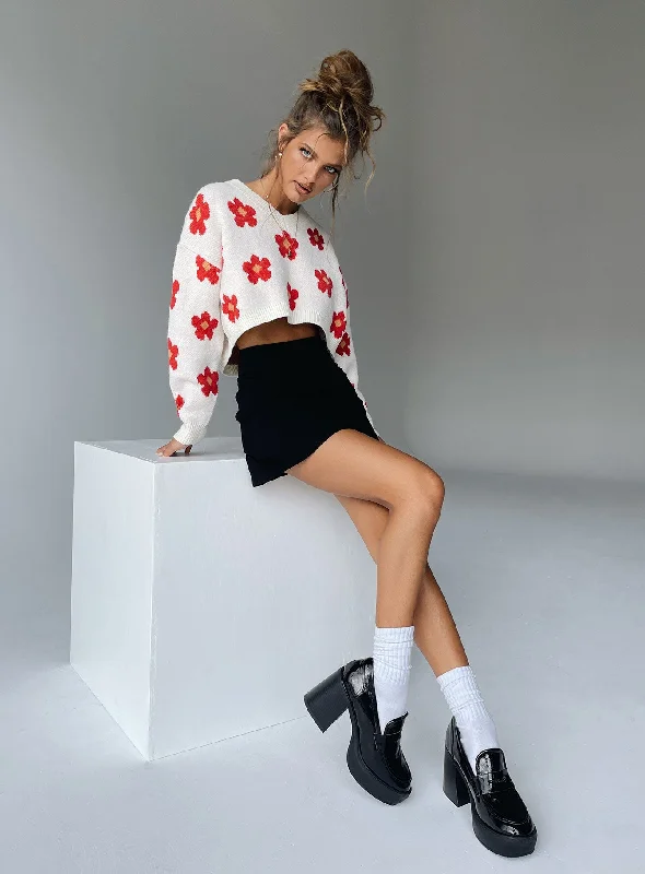Selby Mini Skirt Black wool skirt sturdy