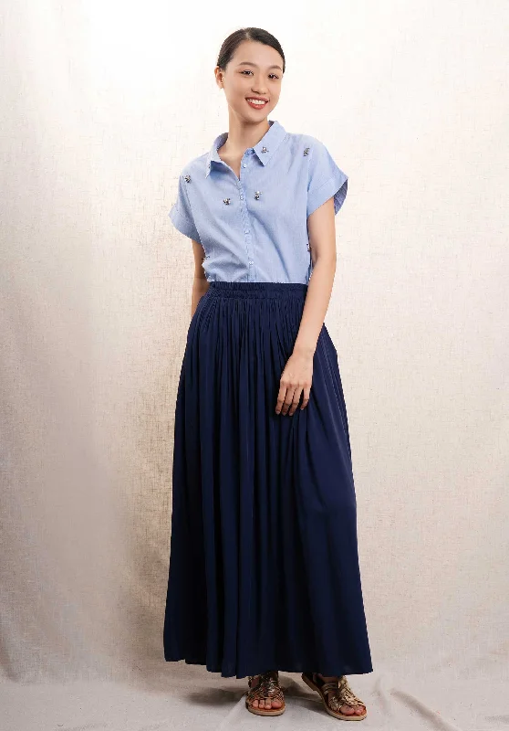Skirt 61201u Blue velvet skirt rich
