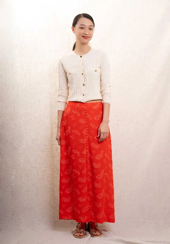 Skirt 62968 Scarlet leather skirt durable
