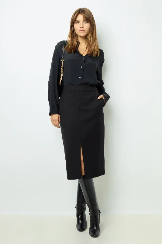 Skirt Clea Daj15a075 Black spandex blend skirt