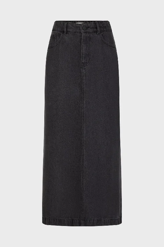 Skirt Cybelia Daj17a112 Charcoal a-line skirt cut
