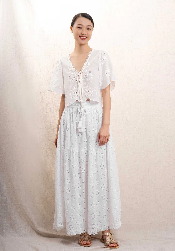 Skirt Fidgi White patchwork skirt art