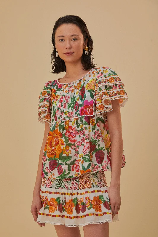 Skirt Flowerful Sketc 318010 Flowerful-Sketch-Off relaxed fit skirt
