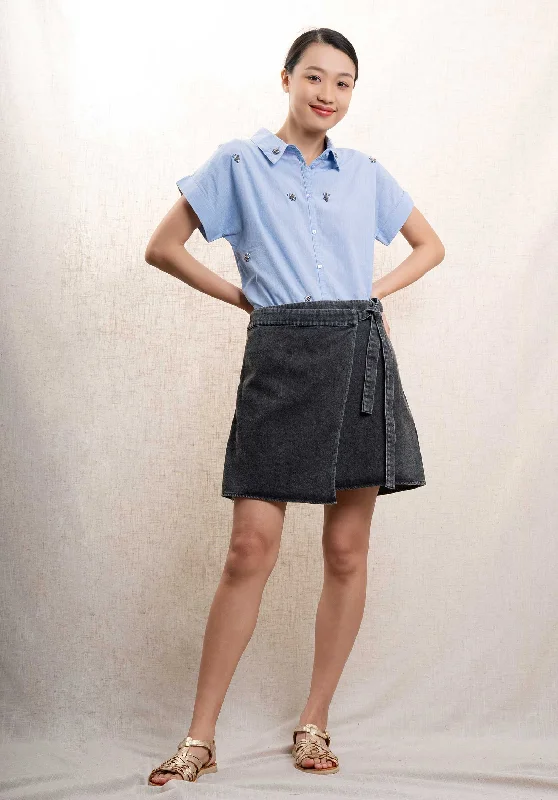 Skirt J269 Noir denim skirt stylish