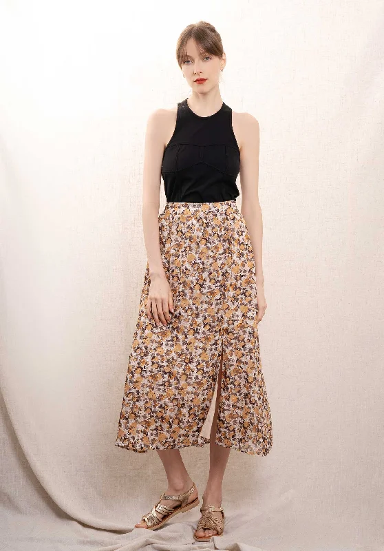 Skirt J300 Beige linen skirt natural