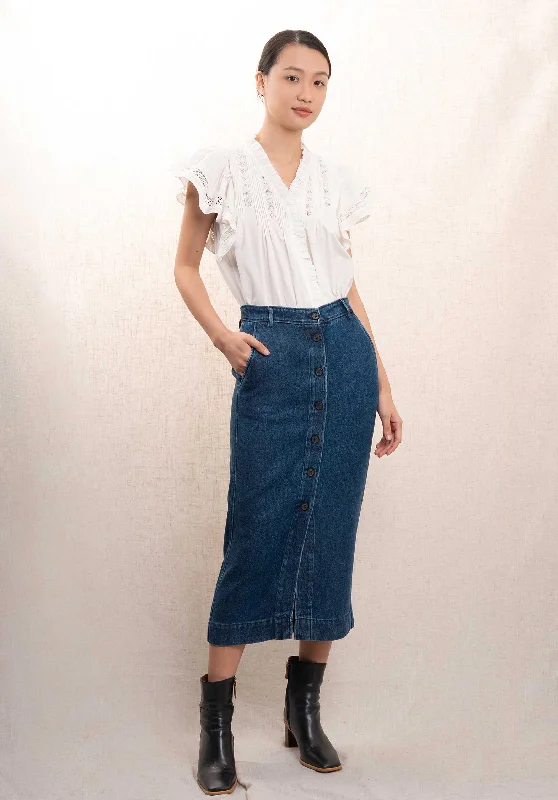 Skirt Jessie Bcja615 Blue tiered skirt playful