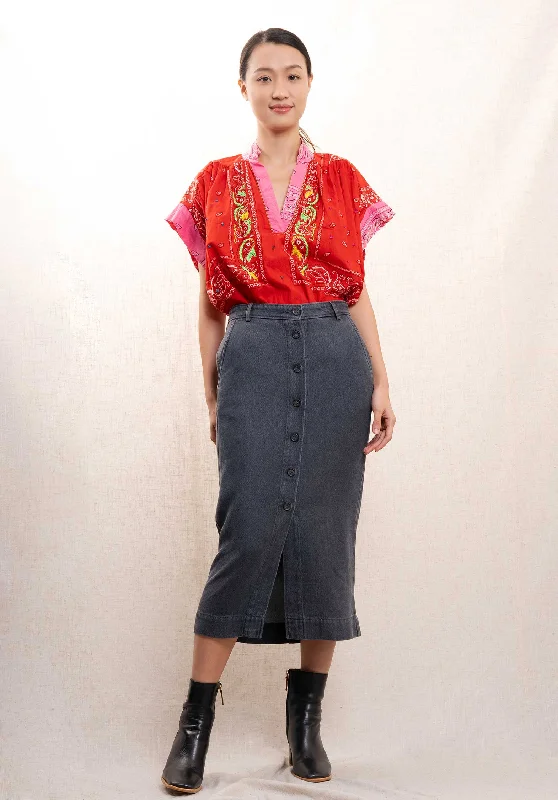 Skirt Jessie Bcja615 Grey elastic waist skirt