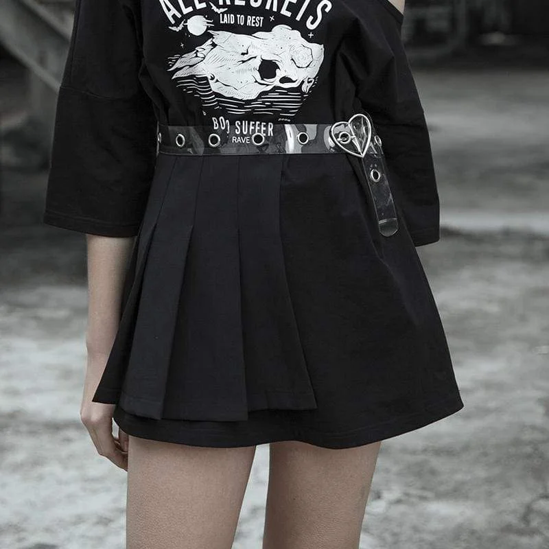 Women's Goth Chic Skirt Waist Belt relaxed fit skirt